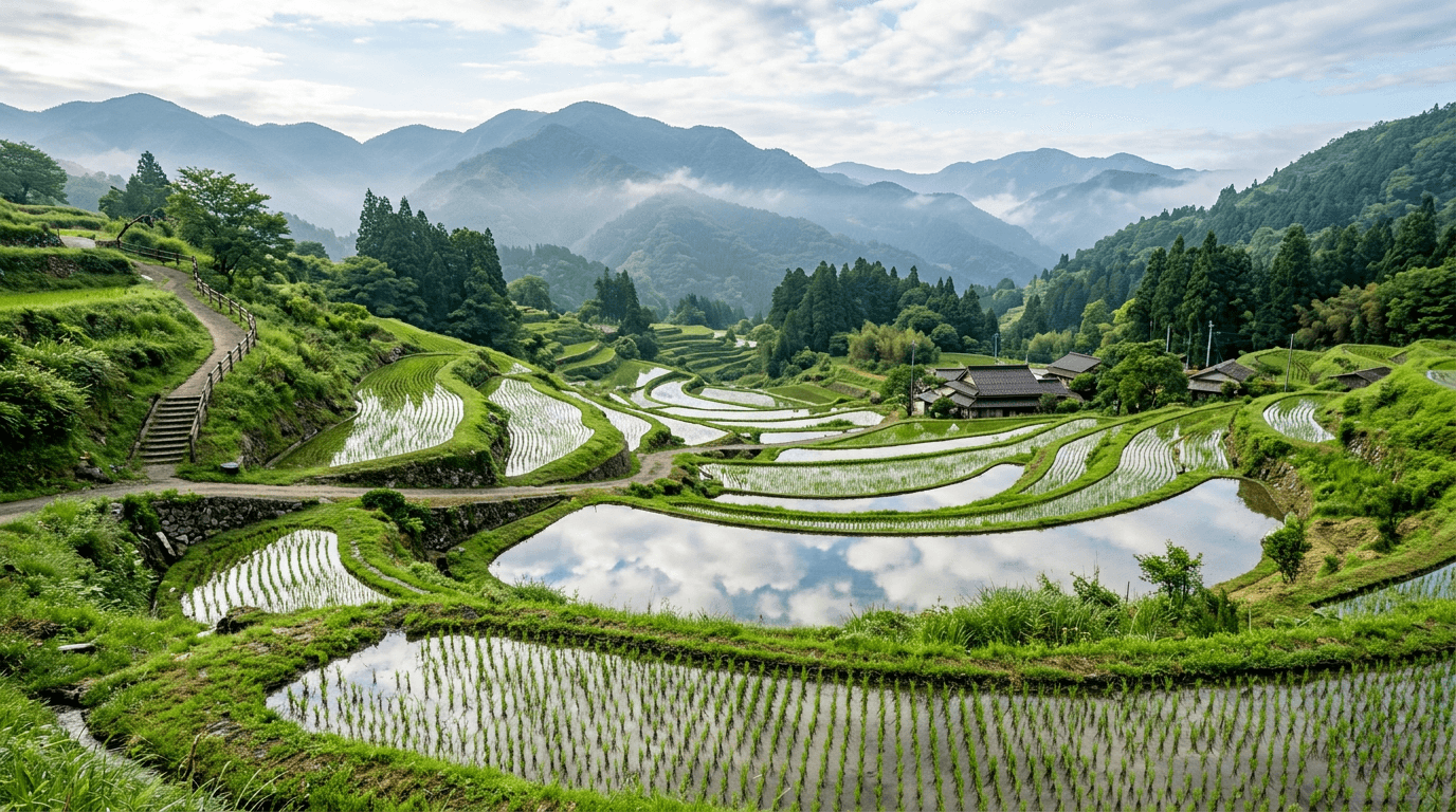 奥出雲の水田の風景
