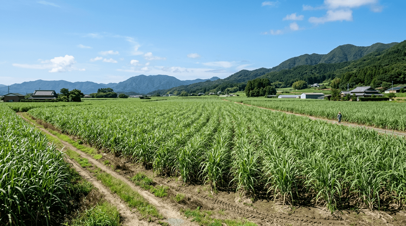 種子島のさとうきび畑の風景